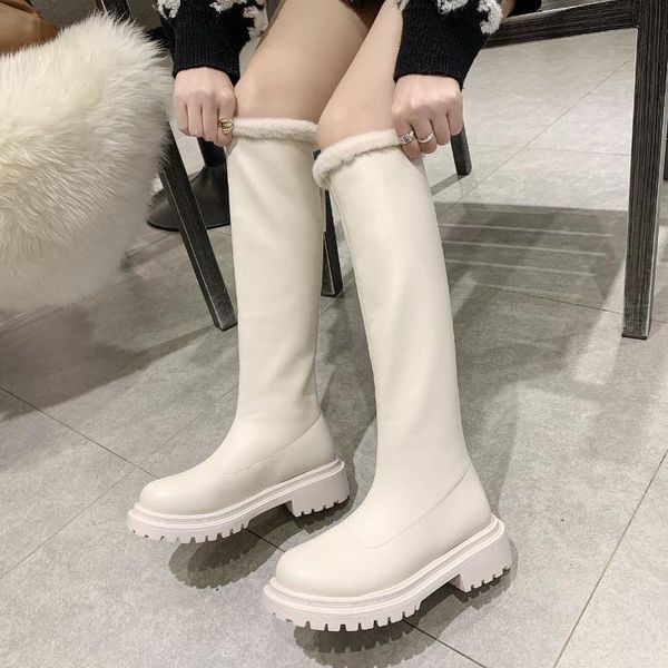 

boots 2021 ins women knee-high shoes square toe thin heels long zipper high heel ladies winter black