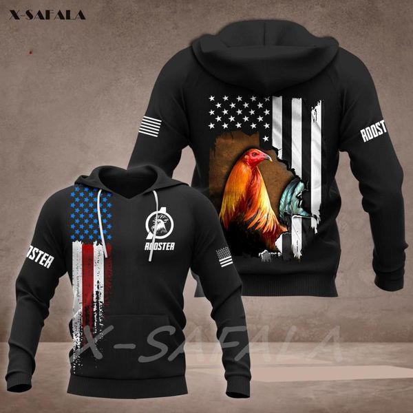 

men's hoodies & sweatshirts gamecock luxi cockfighting rooster 3d printed hoodie man female zipper pullover sweatshirt hooded jersey st, Black
