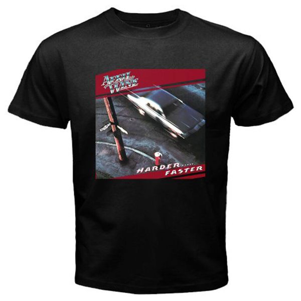 

new april wine harder faster men's black t-shirt size s m  xl 2xl 3xl, White;black