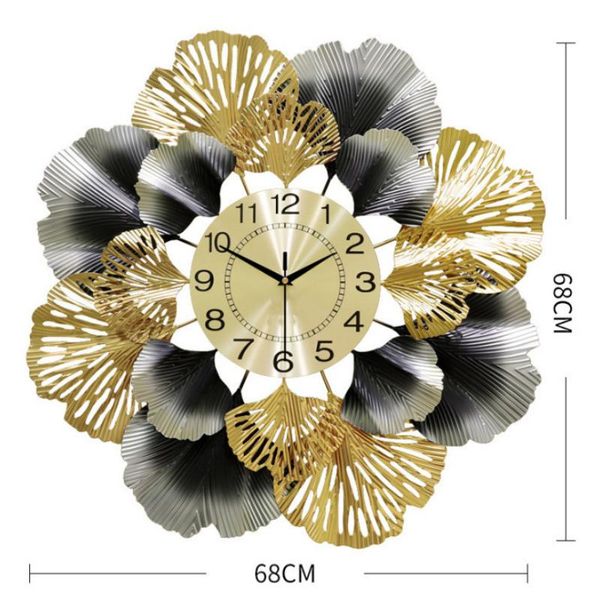 

wall clocks modern wrought iron hanging ginkgo leaf clock about pendant decoration set
