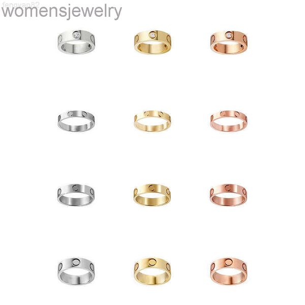 

love rings womens designer ring couple jewelry band titanium steel with diamonds casual fashion street classic gold silver rose optional
