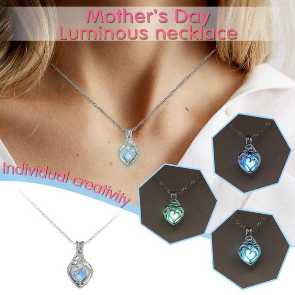 

pendant necklaces fashionable necklace for women mother's day luminous character jewelry gift items, Silver