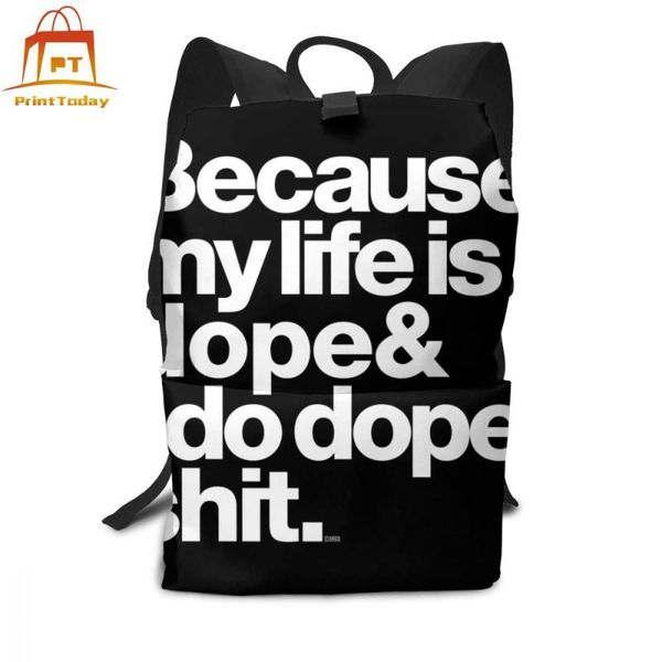 

backpack kanye west because my life is quote backpacks schoolbag multifunction bag print trendy bags