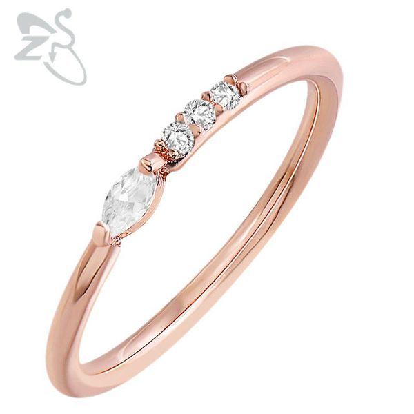 

wedding rings zs engagement for women rose gold bague femme crystal women's ring cubic zircon anillos mujer, Slivery;golden
