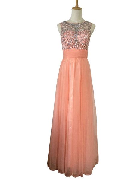

party dresses a-line sleeveless beaded prom chiffon long coral evening, White;black