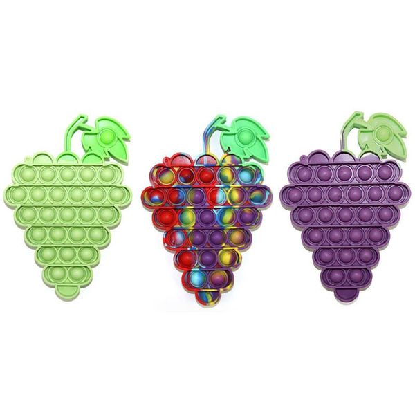 

sensory silicone pop fidget toy grape bubble push decompression for kids and adults simple dimple game board stress reliever anti-stress fin
