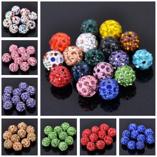 

other 10mm disco ball czech crystal rhinestone clay glass loose spacer beads for jewelry making diy crafts findings