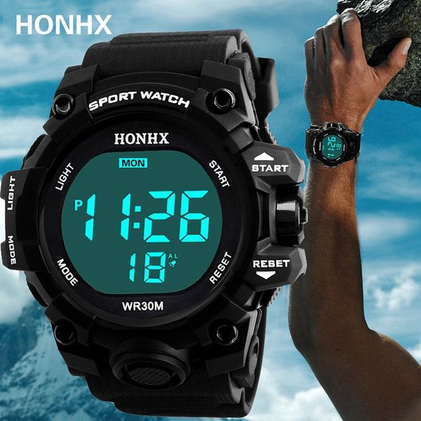 

wristwatches luxury sport man watch fashion big dial led luminous waterproof men wrist watches male army digital clock relogios masculin, Slivery;brown
