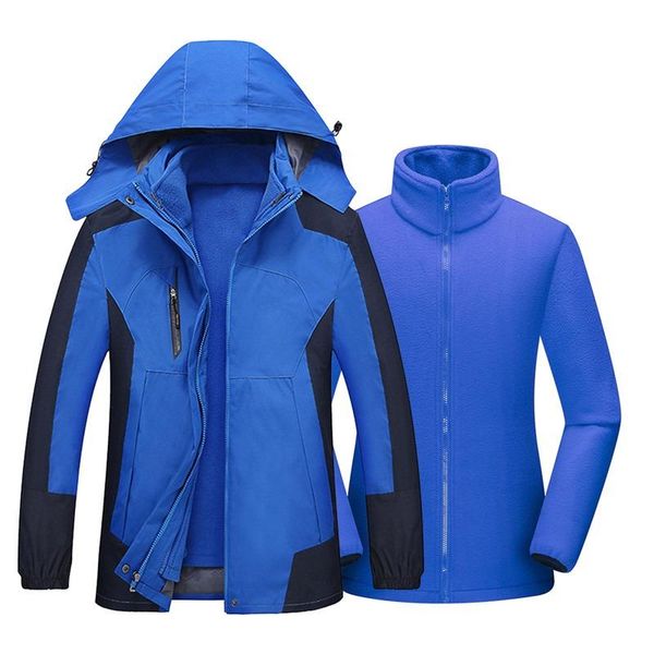 

men's jackets 3 in 1 men 2021 spring brand outdoor vintage thick jacket coat autumn fashion patchwork waterproof pockets hat, Black;brown