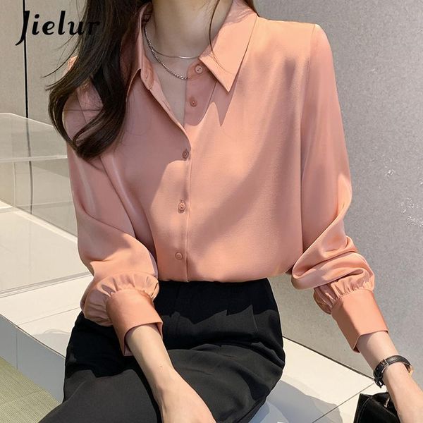 

women's blouses & shirts young women blouse spring modern office ladies blusa feminina loose long sleeve pink champagne fashion j5hv, White