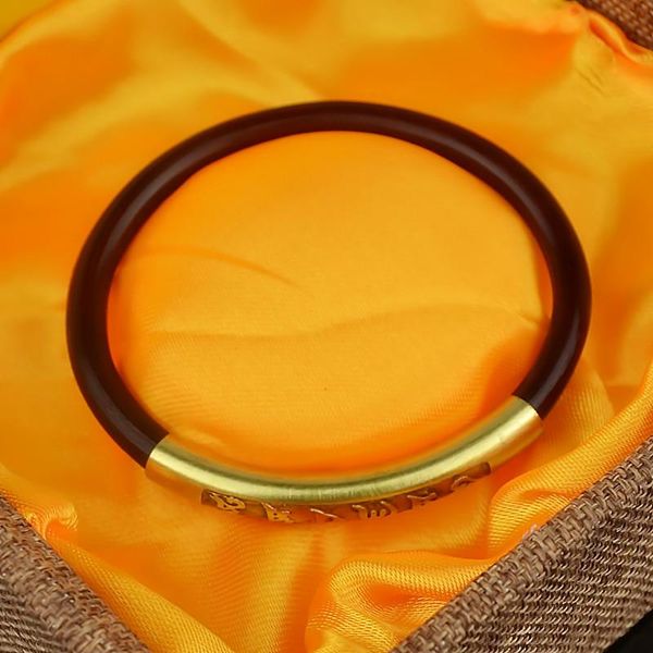 

bangle caulis spatholobi men bracelet women silver plated natural tibet wood fashion retro ethnic pure copper lovers' jewelry smt0071, Black
