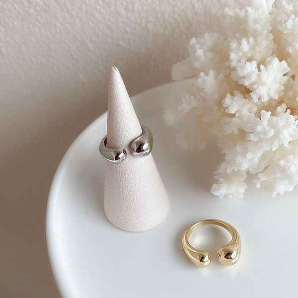

cluster rings jewelry fashion cute small elegant open round ring korean women simple charm girls gift, Golden;silver