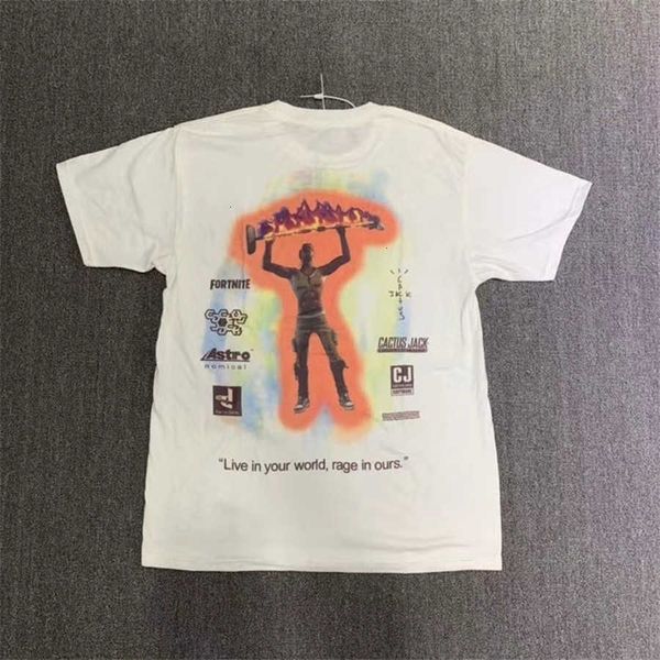 

women's t-shirt travis scott cactus jack mens women short sleeve t shirt hip-hop streetwear cotton t-shirt men jfdp, White