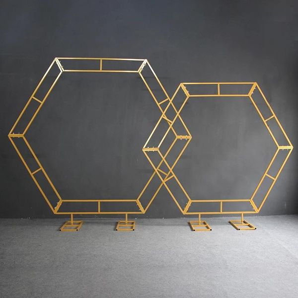 

party decoration hexagon wedding arch backdrop pergola balloon metal flower home decor stage