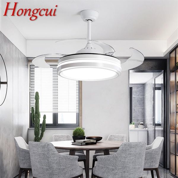 

electric fans hongcui ceiling fan with lights remote control 3 colors led decorative for home living room dining bedroom restaurant