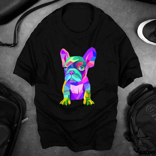 

cute french bulldog colored dog breed design t-shirt, White;black