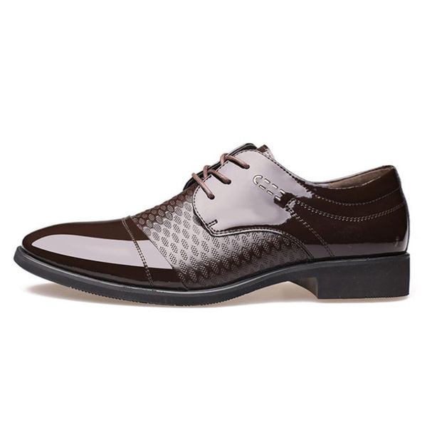 

men's shoes leather formal dance mens tip head bright mesh business dress, Black