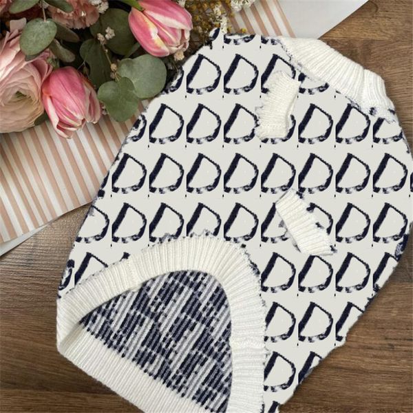 

winter warm pet sweater dog apparel full letter embroidery schnauzer sweaters classic soft touch cat wool coat