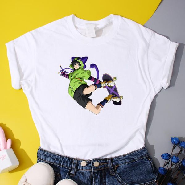 

women's t-shirt sk8 the infinity t-shirts women 2021 japanese anime t shirt skateboard boys miya graphic tees woman fashion, White