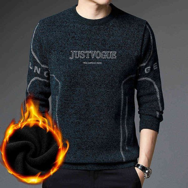 

men's 21 autumn winter chenille thickened warm bottom shirt jacquard middle-aged and youth fashion men's sweater, White;black