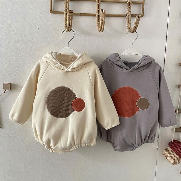 

jumpsuits pudcoco baby hooded pullover romper long sleeve embroidery round warm winter shirt for girl boy, Blue