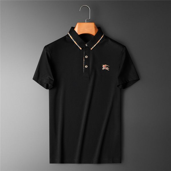 

fashion t shirts long term men's short sleeve lapel embroidered polo 2021 summer large half, White;black