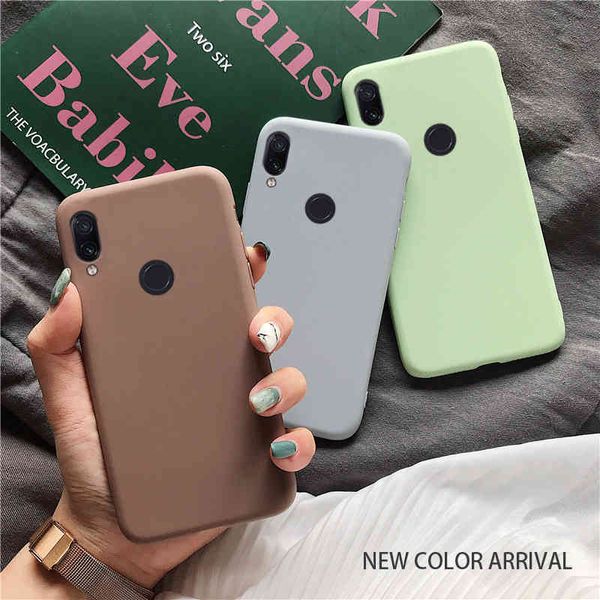 custodia in silicone color caramella solida per xiaomi redmi note 7 note7 pro / 7 cover posteriore in tpu sottile giallo coque funda