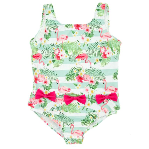

children's suit butterfly hollowed out flamingo lovely princess one piece middle and small children's spring swimsuit, Black