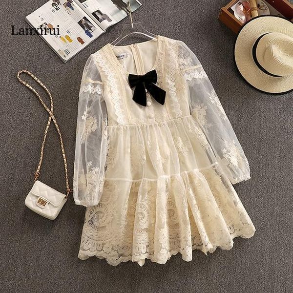 

casual dresses elegant summer women's dress bow collar lace mesh puff sleeve solid apricot sweet a-line above mini, Black;gray