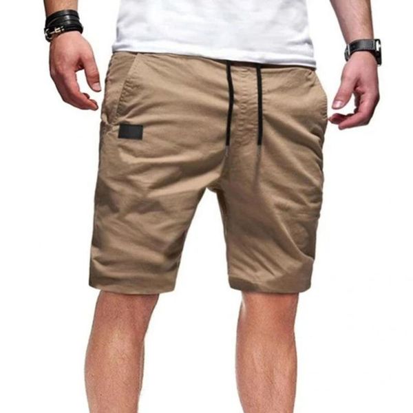 

men's shorts breathable trendy solid color knee length streetwear casual multi pockets for dating, White;black