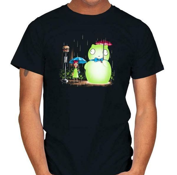 

r1 my neighbor kuchi kopi bob's burgers louise belcher black mashup t-shirt, White;black