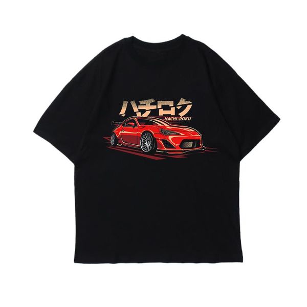 

untitled gt 86 car print t-shirt men casual harajuku cool boy tees oversized t shite men's t-shirts, White;black