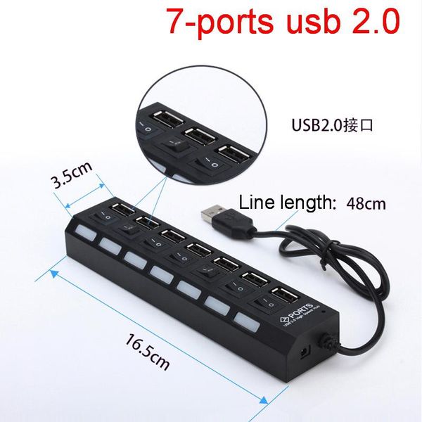 

hubs high speed 7 ports 2.0 usb hub micro multi with power splitter light tablet puertos agestar switch hab for computer laptop