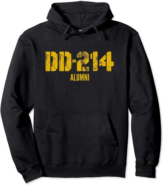 

dd-214 us alumni distressed military pullover hoodie size m - 5xl, White;black