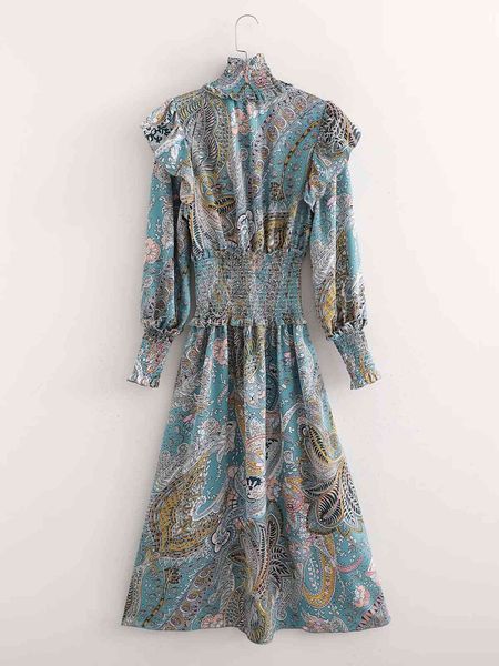 

skirts fashion high waist long sleeves with wood ears women dress vintage thin lotus sleeve chic female dresses, Black