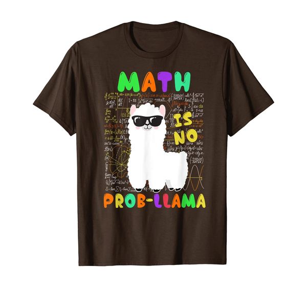 

Math Llama Tee Math is no prob-llama Back to school teacher T-Shirt, Mainly pictures