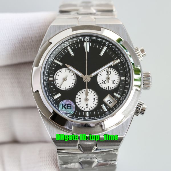 

8f factory luxury watches v2 42.5mm 5500v/110a-b481 overseas chronograph cal.5200 automatic mens watch black dial stainless steel bracelet g, Slivery;brown