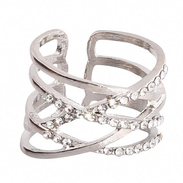 

wedding rings twist ethnic style women finger with white stone micro paved surprise gift for trendy jewelry, Slivery;golden