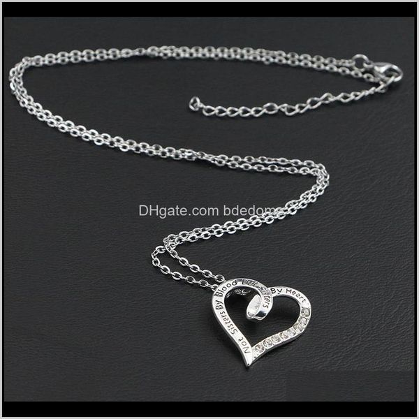 

pendant & pendants drop delivery 2021 not blood but sisters by heart necklace stainless steel chain necklaces for women girls friendship jew, Silver