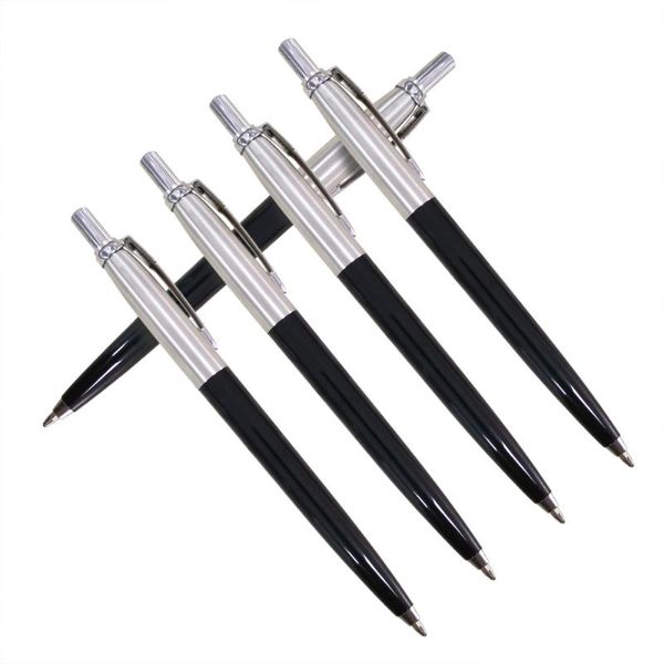 

5pcs office stationery pen commercial metal ballpoint 0.7mm refill ink black automatic roller ball for school writing pens, Blue;orange