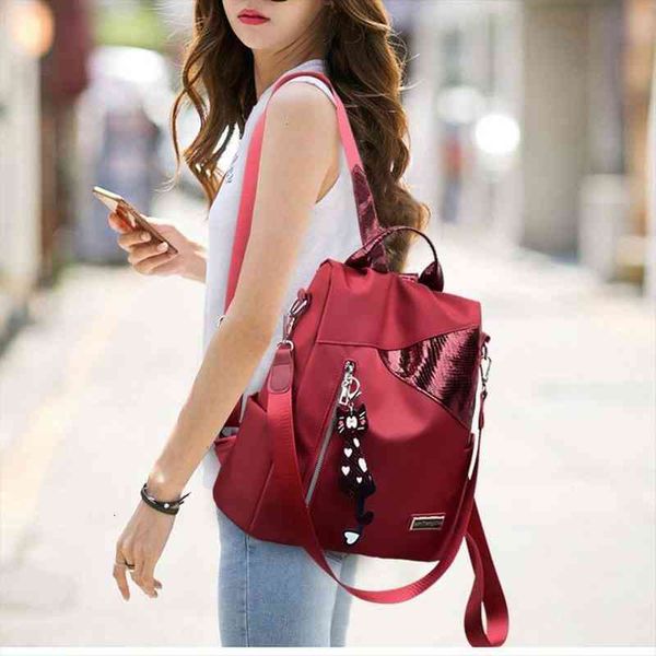 

simple style ladies backpack anti theft oxford cloth tarpaulin stitching sequins juvenile college bag purse bagpack mochila