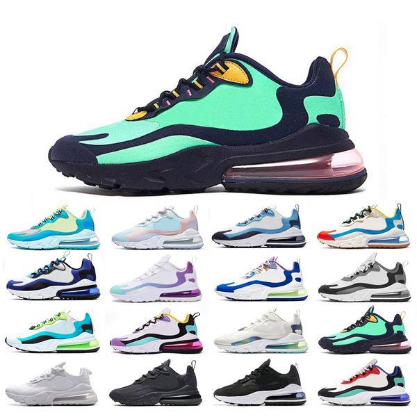 

original react running shoes man woman triple white bauhaus oracle aqua bubble electro green cream bright violet dusk purple easter size 36-