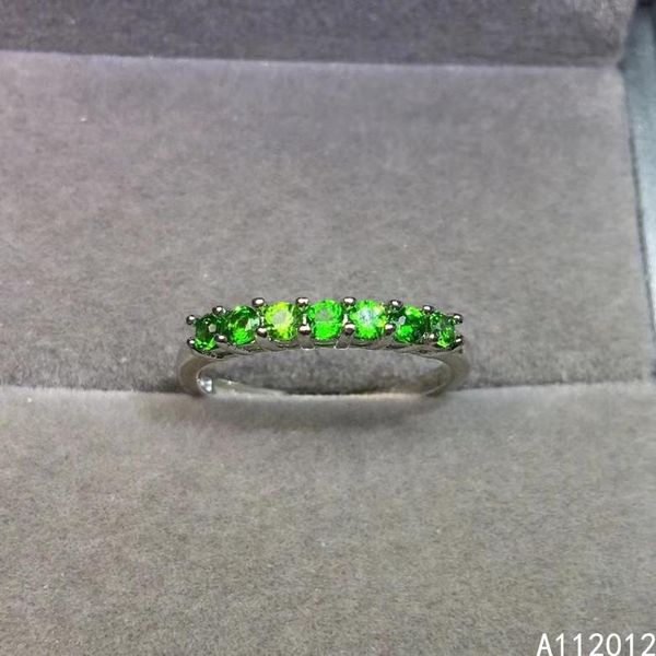 

fine jewelry s925 sterling silver inlaid natural diopside girl vintage ring support test chinese style with box cluster rings, Golden;silver