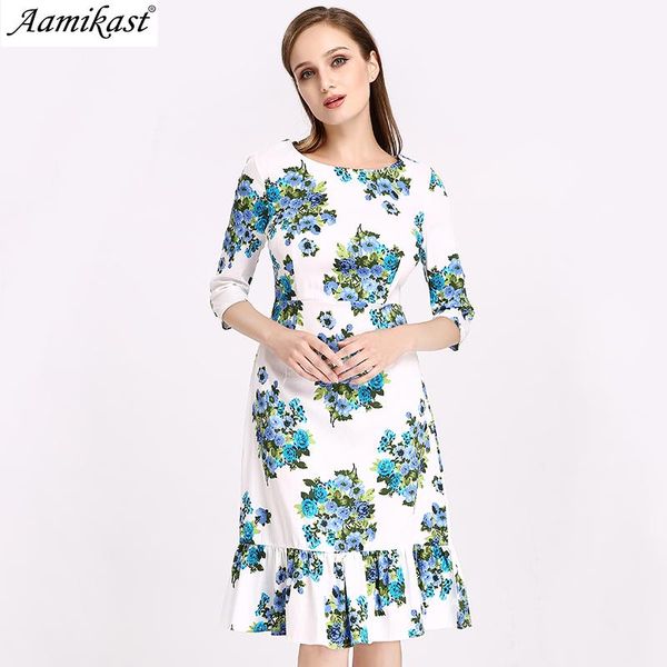 

autumn womens elegant vintage print o-neck belted tunic pinup wear to work office casual party mermai skater dress 664 robe dresses, Black;gray