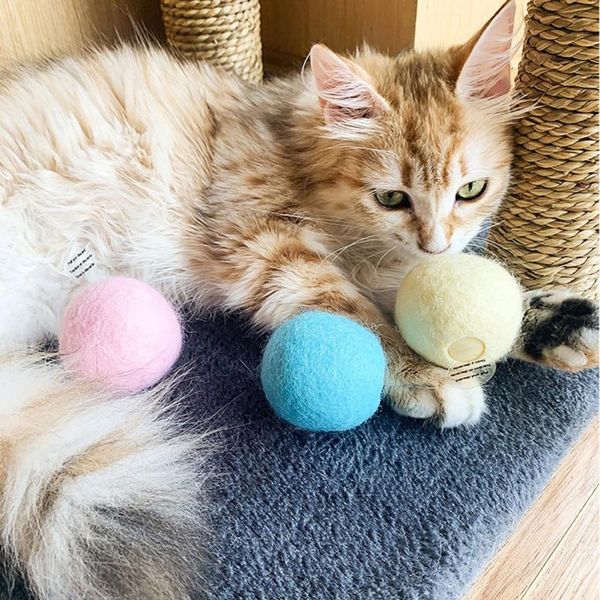 

cat toys pet ball toy plastic /wool felt automatic sounding supplies for cats kittens interactive