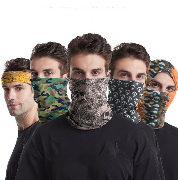 

scarves turban headgear cool and all-match fashion seamless magic riding sport multi-function change camouflage printing, Blue;gray
