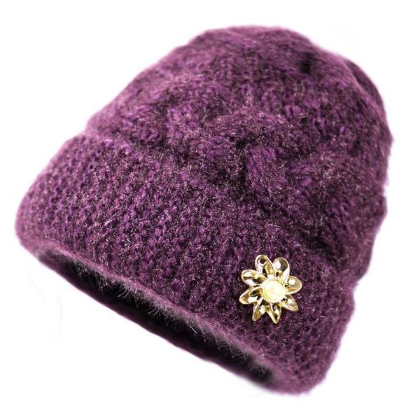 

beanie/skull caps winter grandma hat autumn and middle-aged mothers knitting wool thickening plus velvet warm gift, Blue;gray