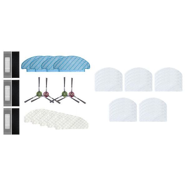 

side brush filters mop cloth sponge disposable with 25pcs rags vacuum cleaners