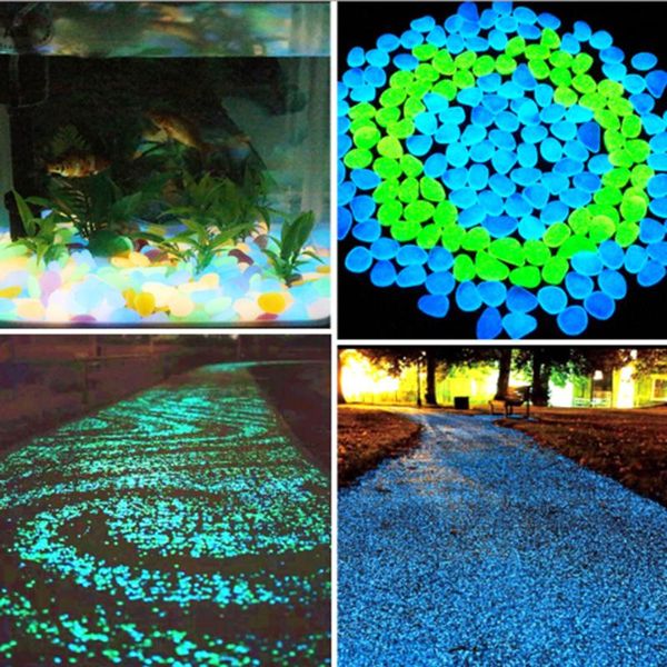 

garden decorations 100pcs luminous pebbles rocks ornaments stone glow in the dark gardenfor walkways fish tank
