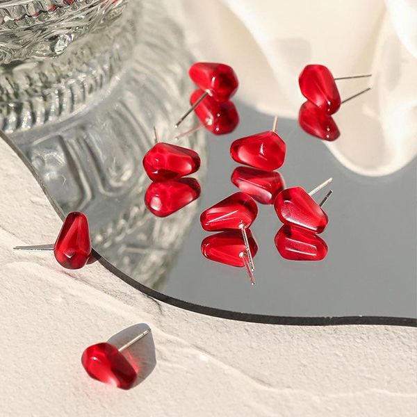 

stud timeonly cute resin simulation pomegranate seed earring for women pink red food fruit small statement sweet jewelry, Golden;silver